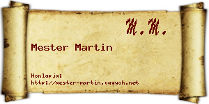 Mester Martin névjegykártya