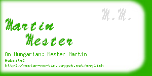 martin mester business card